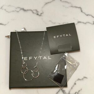 EFYTAL 50th Birthday Gifts for Her, Sterling Silver 5 Circle Necklace BWT